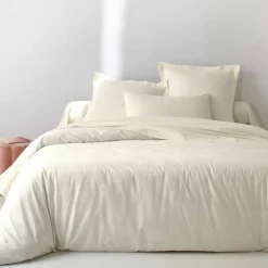 Linge de lit uni polyester-coton Colombine