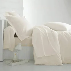 Linge de lit uni polyester-coton Colombine