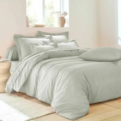 Linge de lit uni polyester-coton Colombine
