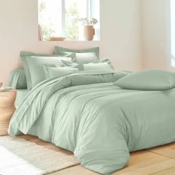 Linge de lit uni polyester-coton Colombine