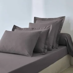 Linge de lit uni polyester-coton Colombine