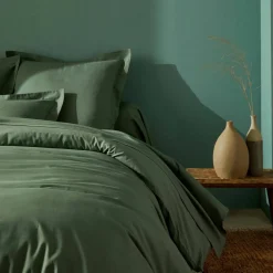 Linge de lit uni polyester-coton Colombine