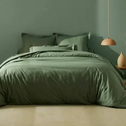 Linge de lit uni polyester-coton Colombine