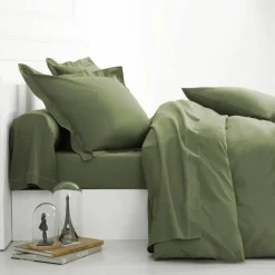 Linge de lit uni polyester-coton Colombine