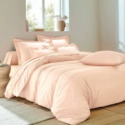 Linge de lit uni polyester-coton Colombine