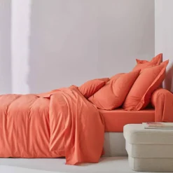 Linge de lit uni polyester-coton Colombine