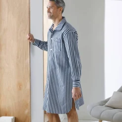 Liquette pyjama rayures flanelle coton