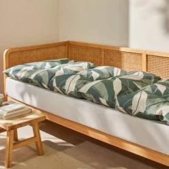 Long coussin de sol imprimé feuillage