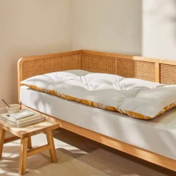 Long coussin de sol imprimé feuillage
