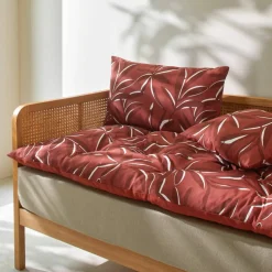 Long coussin de sol imprimé feuillage