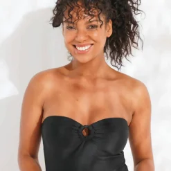 Maillot de bain 1 pièce bustier Solaro uni , bretelles amovibles