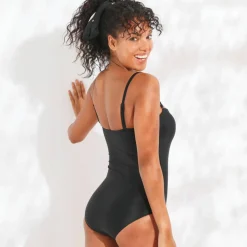 Maillot de bain 1 pièce bustier Solaro uni , bretelles amovibles