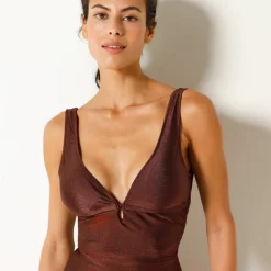 Maillot de bain 1 pièce forme foulard irisé Camano, sans armatures
