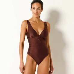 Maillot de bain 1 pièce forme foulard irisé Camano, sans armatures