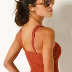 Maillot de bain 1 pièce maille texturée côtelée