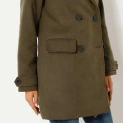 Manteau caban boutonné uni