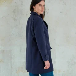 Manteau caban boutonné uni