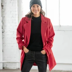 Manteau caban boutonné uni