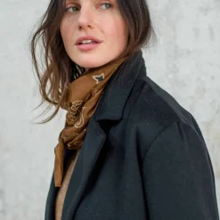 Manteau mi-long à col tailleur, boutonnage croisé