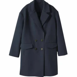Manteau mi-long à col tailleur, boutonnage croisé