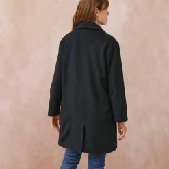 Manteau mi-long à col tailleur, boutonnage croisé