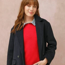 Manteau mi-long à col tailleur, boutonnage croisé