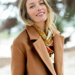 Manteau mi-long à col tailleur, boutonnage croisé