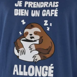 Maxi T-shirt pyjama imprimé "café allongé"