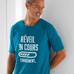 Maxi T-shirt pyjama imprimé "réveil en cours"