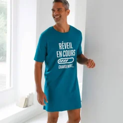 Maxi T-shirt pyjama imprimé "réveil en cours"
