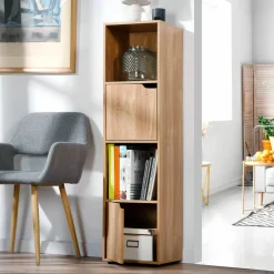Meuble de rangement STAVRA – 4 cases, 2 portes