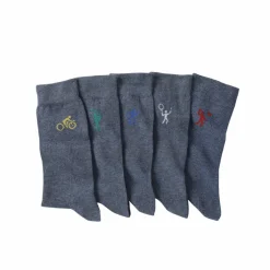 Mi-chaussettes fantaisie "sport" - lot de 5 paires