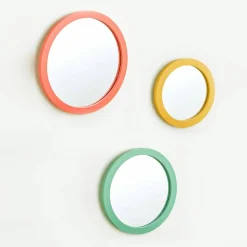 Miroir rond coloré - lot de 3