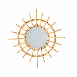 Miroir rond rotin - lot de 3