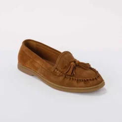 Mocassins cuir pompons