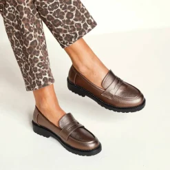 Mocassins métallisés