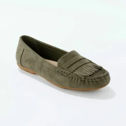 Mocassins souples textile microfibre