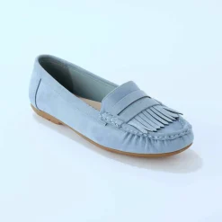 Mocassins souples textile microfibre