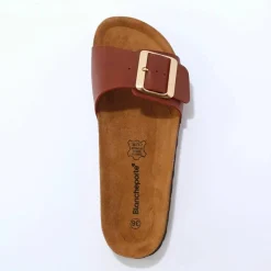 Mules anatomiques à boucle en cuir