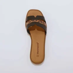 Mules à bandes fantaisie croisées
