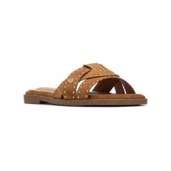 Mules brides croisées et cloutées