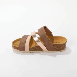 Mules brides scratchées