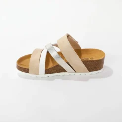 Mules brides scratchées
