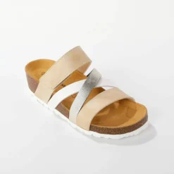 Mules brides scratchées