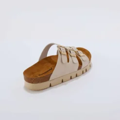 Mules cuir 3 boucles
