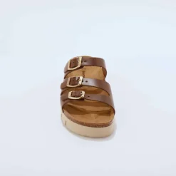Mules cuir 3 boucles