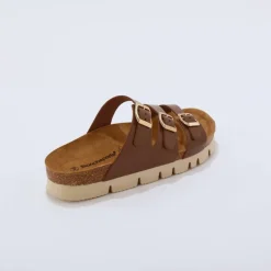 Mules cuir 3 boucles