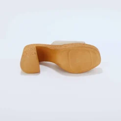 Mules cuir à talon