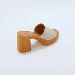 Mules cuir à talon