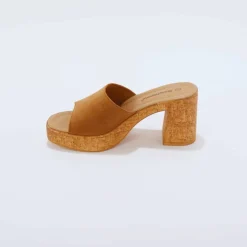 Mules cuir à talon